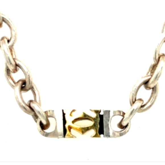 18K Cartier Double "C" Oval Link 🔗 Necklace, Crafted in Sterling Stunning 🎁 - Picture 10 of 12